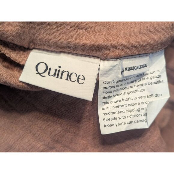 Quince 100% Organic Cotton Airy Gauze Duvet Cover 3PC Set  Clay King/Cal -NEW- - Picture 5 of 8